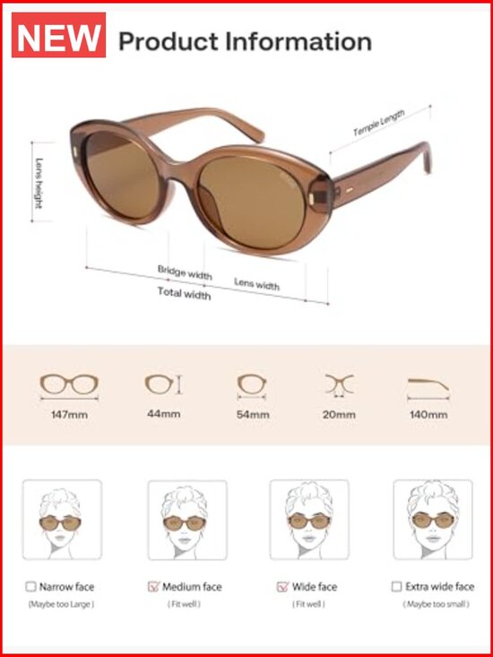 Trendy Oval Polarized Sunglasses Retro UV Protection Shade